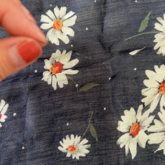 The Kooples Modal & Silk Scarf with Daisies - Picture 3 of 8